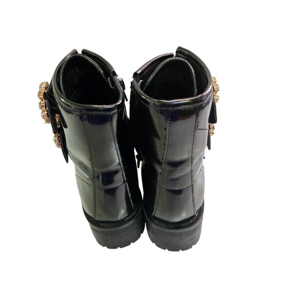 Nanette Nanette Lepore Iggy Fashion Boots Rhinestone Buckles Zip Closure Size 7. - Picture 5 of 10
